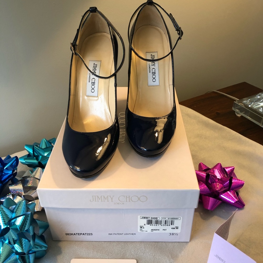 Jimmy Choo Kate Ink (navy) Patent Leather Heels